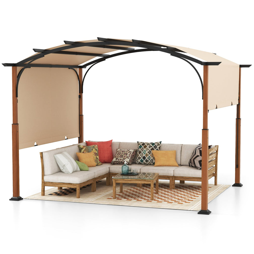 10' × 12' Outdoor Pergola with Retractable Canopy