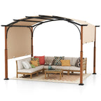 10' × 12' Outdoor Pergola with Retractable Canopy