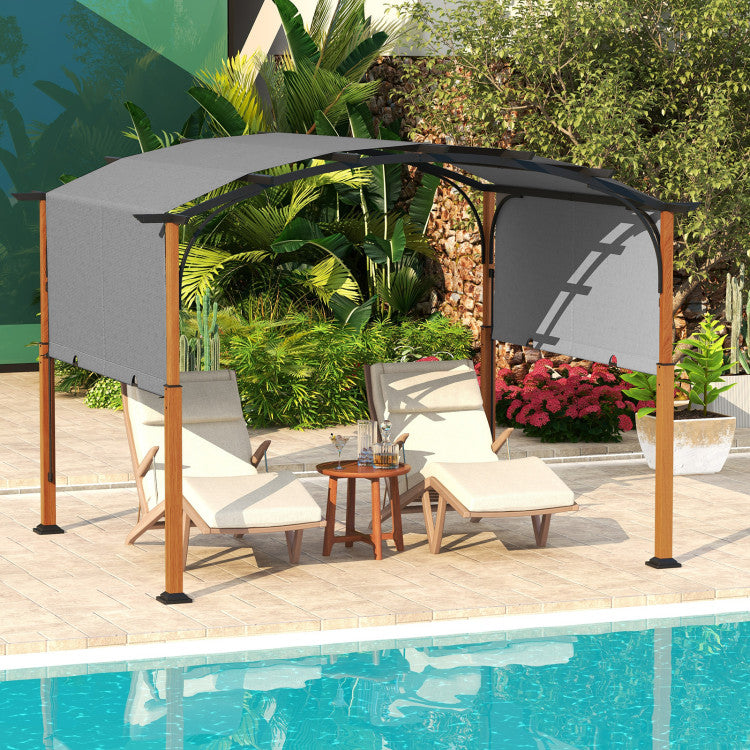 10' × 12' Outdoor Pergola with Retractable Canopy