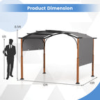10' × 12' Outdoor Pergola with Retractable Canopy