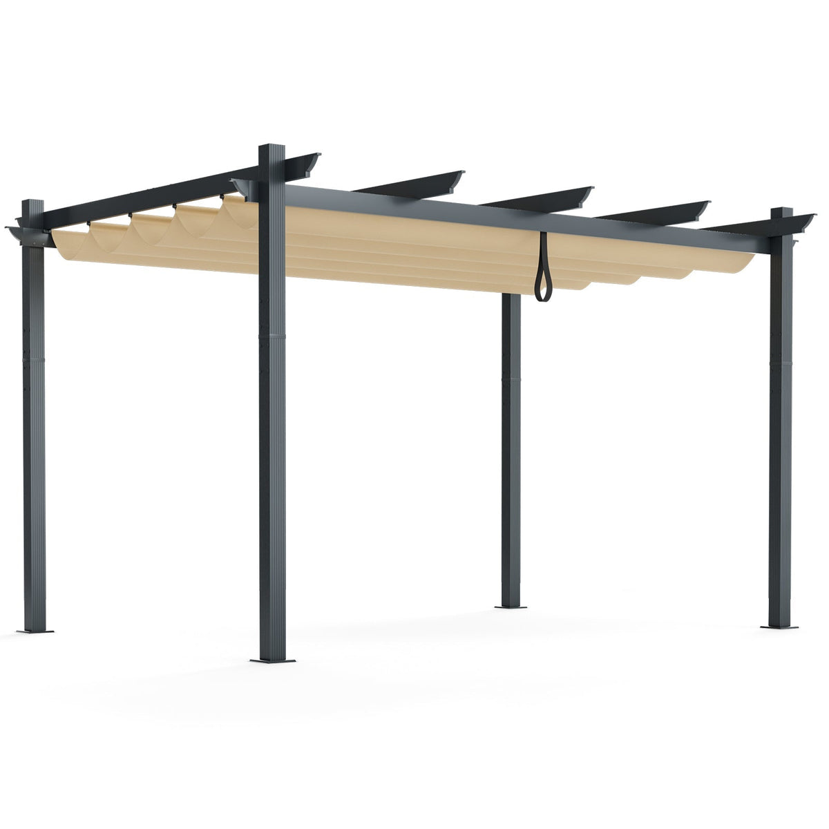 10' × 13' Aluminum Pergola with Retractable Canopy