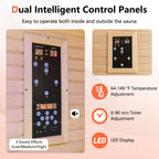 2-Person Canadian Hemlock Far Infrared Sauna with Red Light Therapy