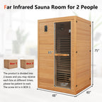2-Person Canadian Hemlock Far Infrared Sauna with Red Light Therapy