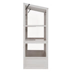 TOPMAX Fir Wood Walk-In Greenhouse with Skylights & Folding Shelves