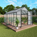8' × 14' Aluminum Greenhouse with Polycarbonate Panels