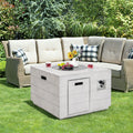 34" Square Propane Fire Pit Table with Lava Rocks – Gray
