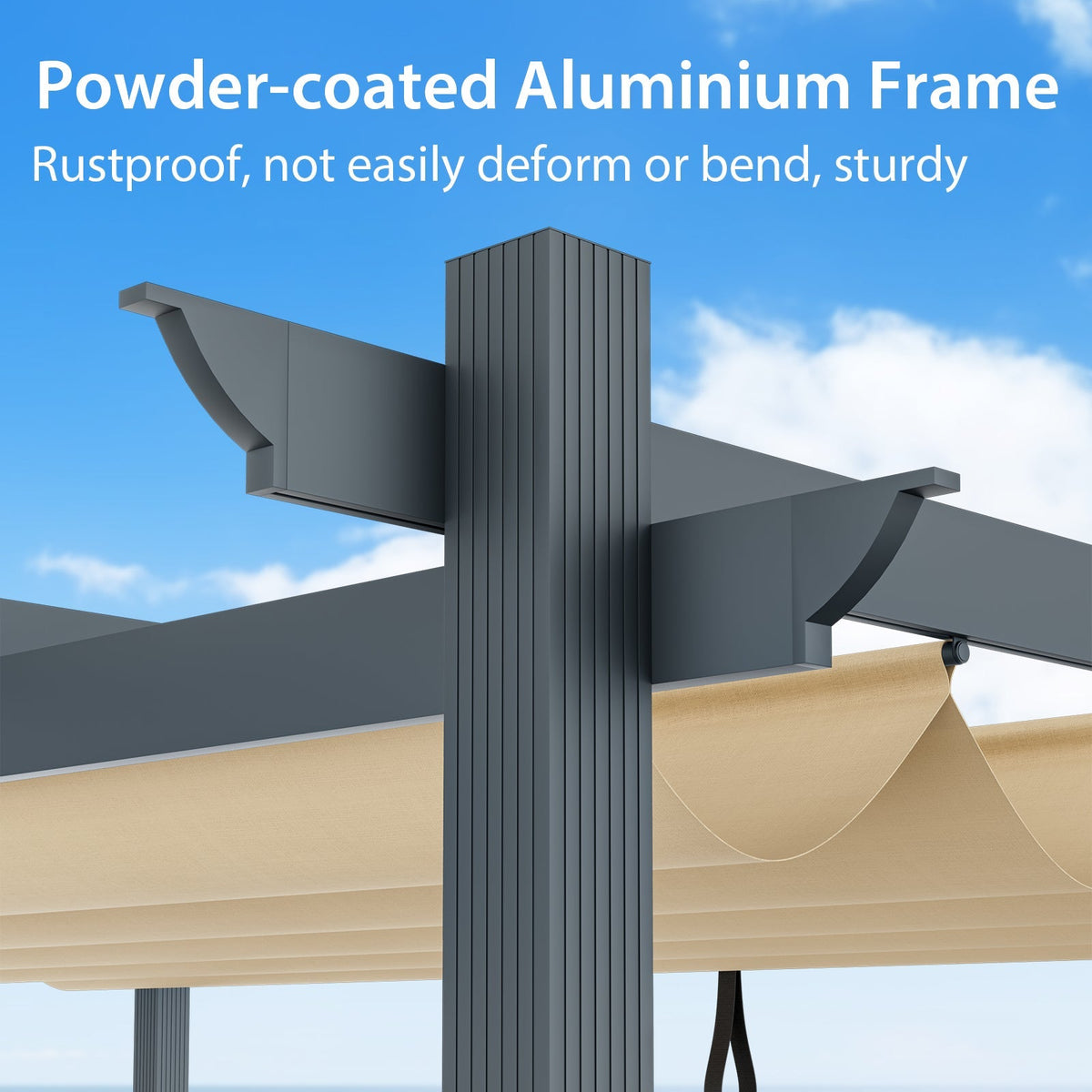 10' × 13' Aluminum Pergola with Retractable Canopy