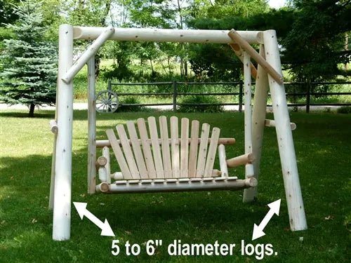 Handcrafted Cedar Porch Swing with Canopy