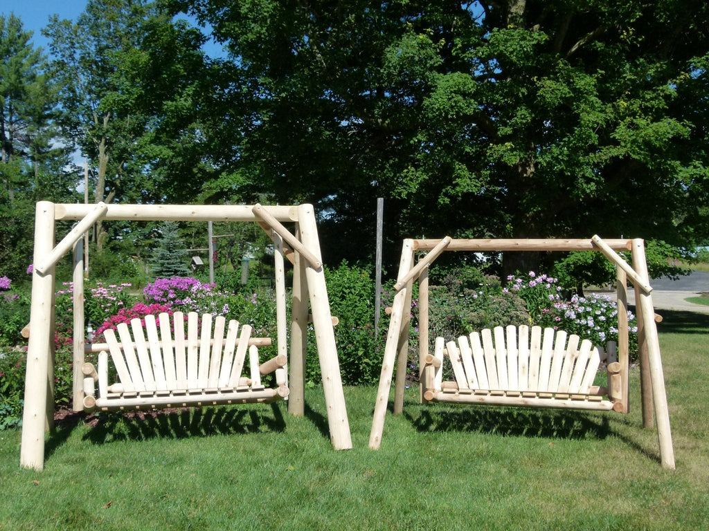 Handcrafted Cedar Porch Swing with Canopy