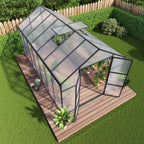 8' × 14' Aluminum Greenhouse with Polycarbonate Panels