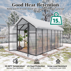 8' × 14' Aluminum Greenhouse with Polycarbonate Panels