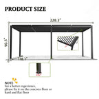 10' × 19' Aluminum Louvered Pergola with Adjustable Roof