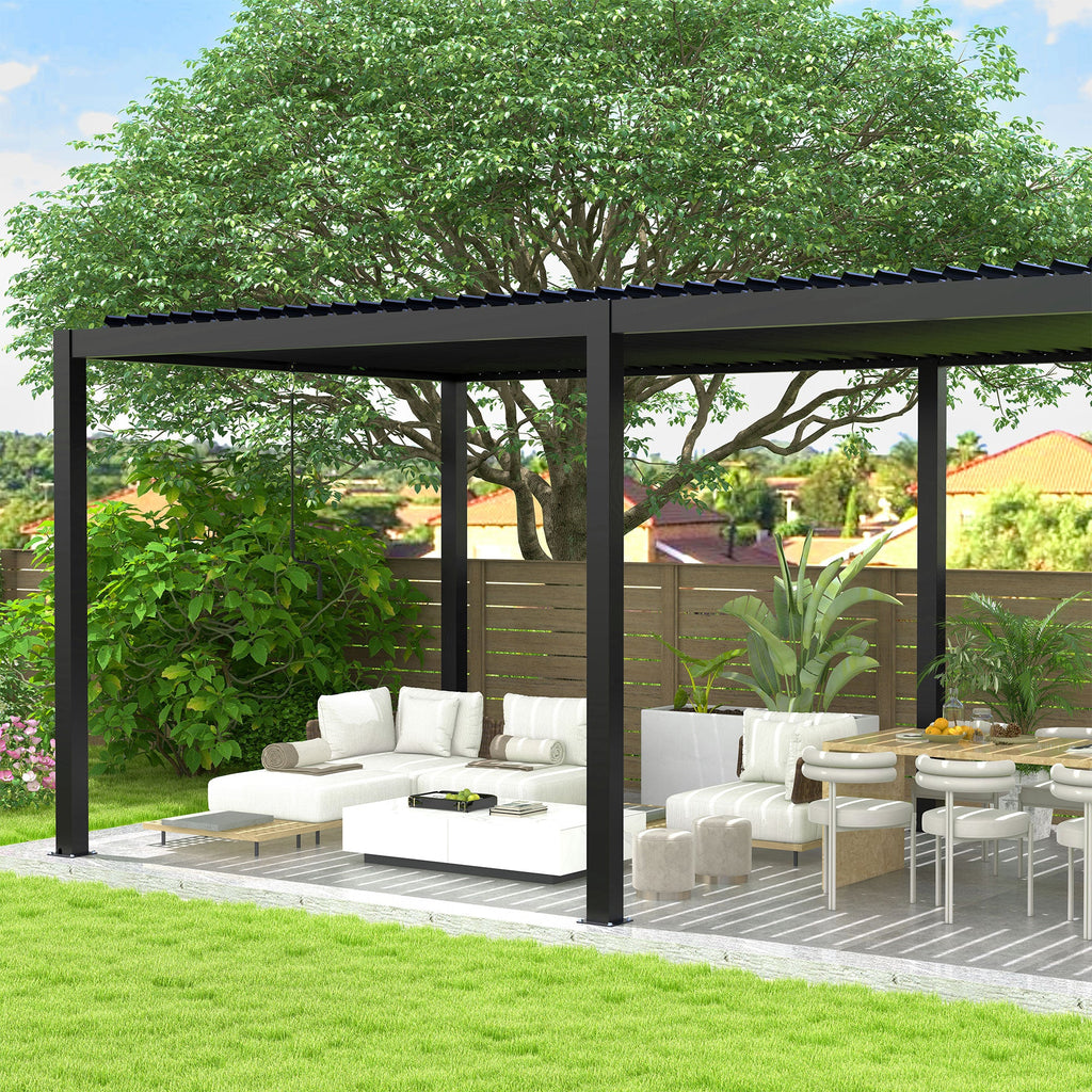 10' × 19' Aluminum Louvered Pergola with Adjustable Roof