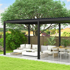 10' × 19' Aluminum Louvered Pergola with Adjustable Roof