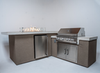 KoKoMo 7'6" × 9' Outdoor Kitchen Island with Fire Feature
