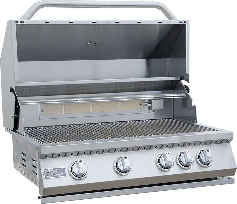 KoKoMo 7'6" × 9' Outdoor Kitchen Island with Fire Feature