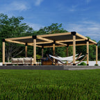 Zen DIY Freestanding Pergola Kit with Shade Canopies – Up to 24' × 24'