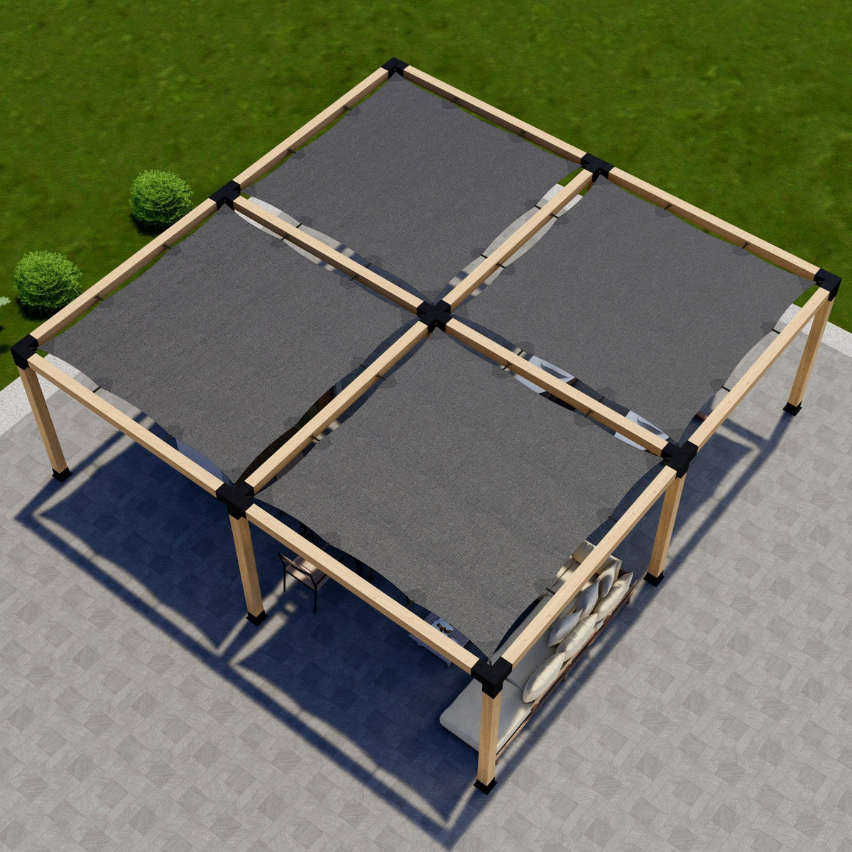 Zen DIY Freestanding Pergola Kit with Shade Canopies – Up to 24' × 24'