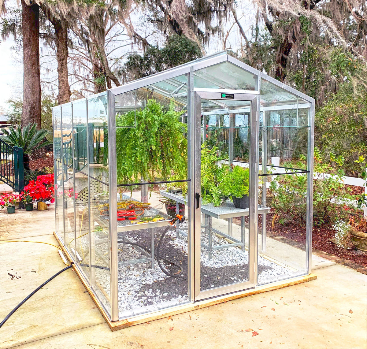 Janco Palmetto 8' × 10' Aluminum & Glass Greenhouse