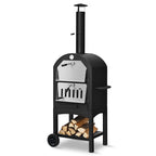 Portable Wood-Fired Pizza Oven with Stone & Weatherproof Cover
