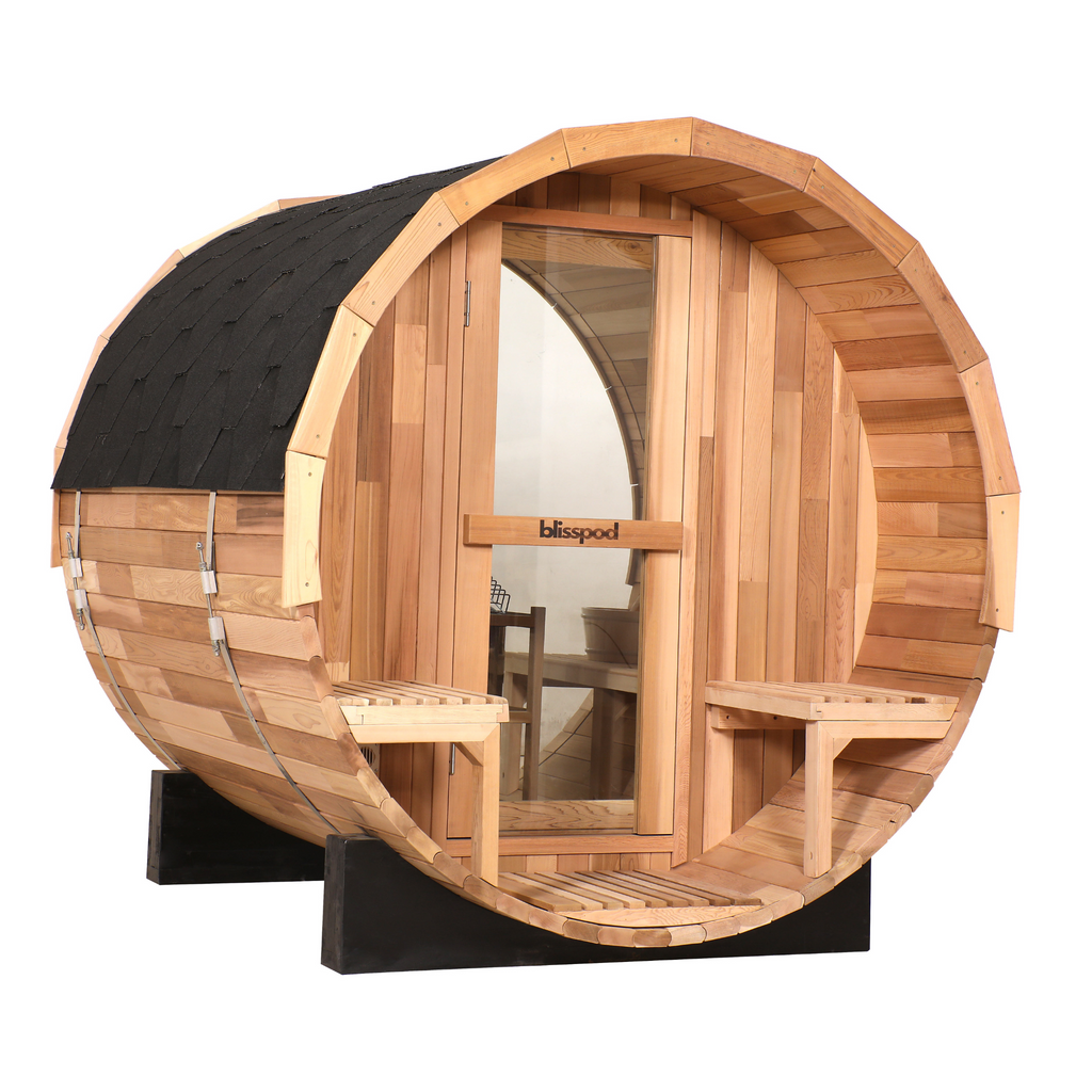 Blisspod Prague Canadian Red Cedar Outdoor Barrel Sauna