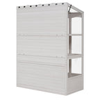 TOPMAX Fir Wood Walk-In Greenhouse with Skylights & Folding Shelves