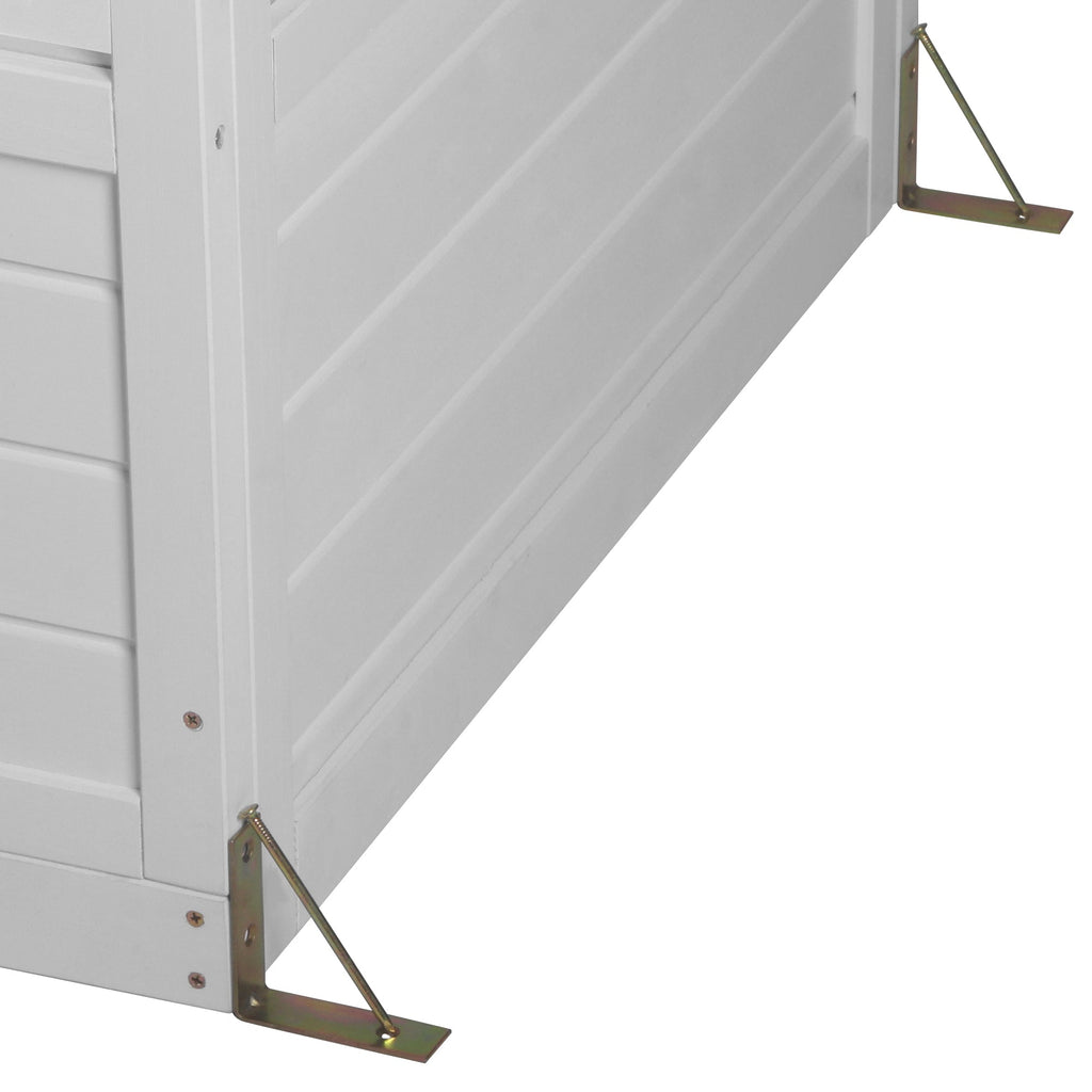 TOPMAX Fir Wood Walk-In Greenhouse with Skylights & Folding Shelves