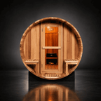 Handcrafted Red Cedar Barrel Sauna with 9kW Electric Heater