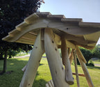 Handcrafted Cedar Porch Swing with Canopy