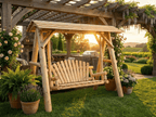 Handcrafted Cedar Porch Swing with Canopy