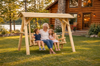 Handcrafted Cedar Porch Swing with Canopy