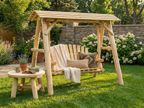 Handcrafted Cedar Porch Swing with Canopy