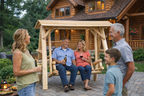 Handcrafted Cedar Porch Swing with Canopy