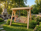 Handcrafted Cedar Porch Swing with Canopy