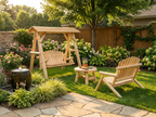 Handcrafted Cedar Porch Swing with Canopy